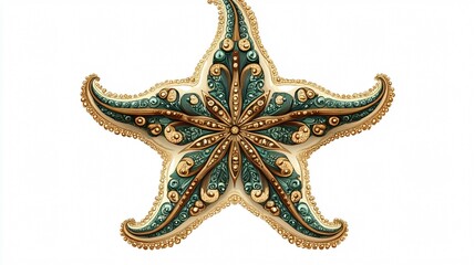Creative Echinoderm Starfish Embroidery Design