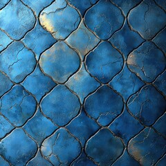 Intricate Blue Stone Pattern Texture: A Detailed Close-up of Geometric Shapes