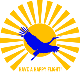 stork plate on a yellow sun background