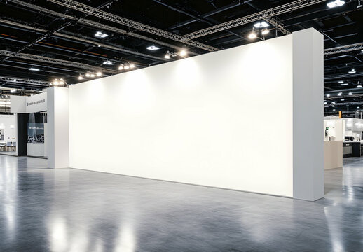 Blank Exhibition Wall in Modern Convention Center