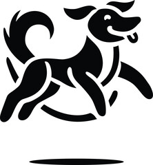Obraz premium Dog, pow silhouette vector illustration 