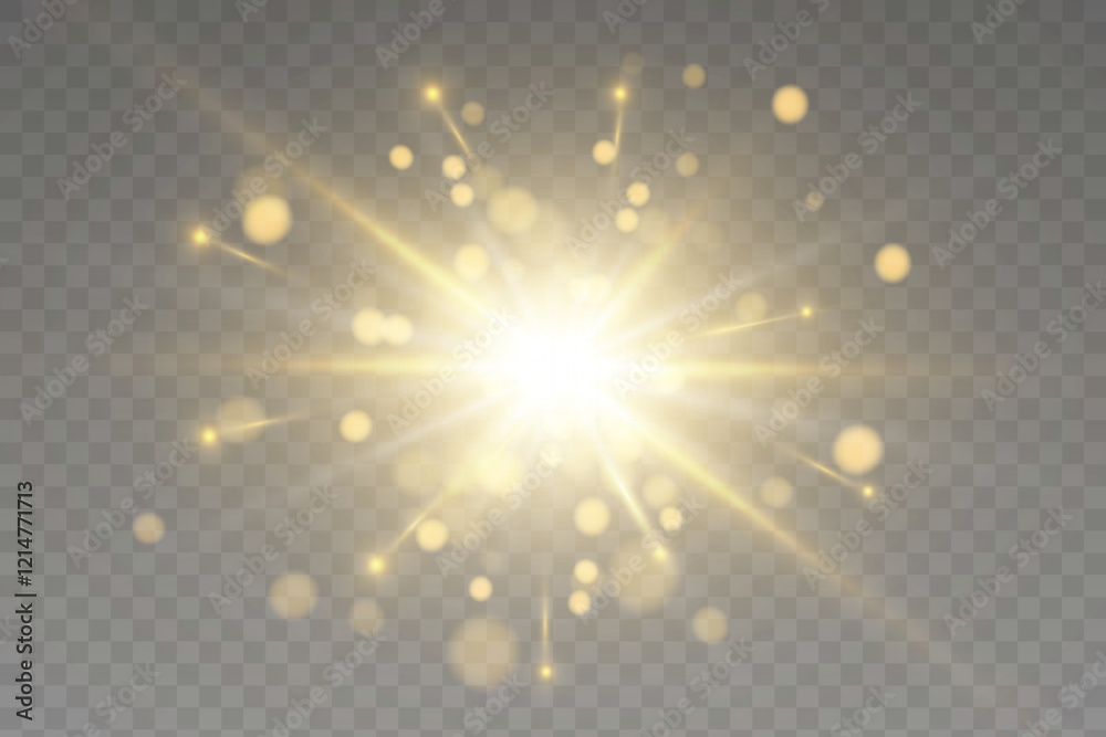 Poster bright glowing light effect bright glare. effect of glowing light rays distortion light lens. beauti