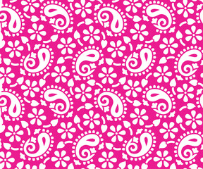Paisley Flower Design pattern For fabric print, Background.