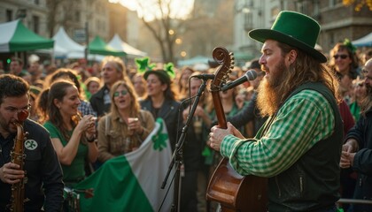Musician playing cello at a Carnival parade. Concept of celebration, culture, and tradition.