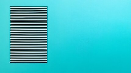 Thin minimalist vents forming a clean composition on a bright turquoise background