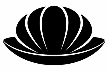 Clamshell Silhouette Vector Icon On White Background.