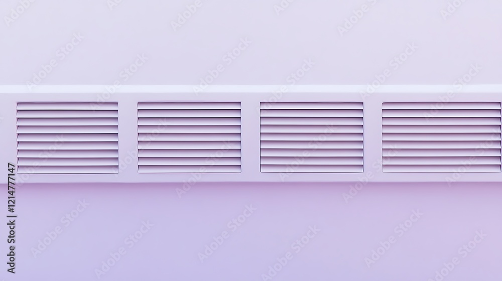 Wall mural minimalist vents in a row creating a pattern on a light purple background