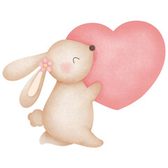 Valentine's Day rabbit and heart