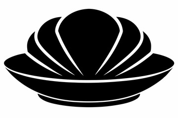 Clamshell Silhouette Vector Icon On White Background.