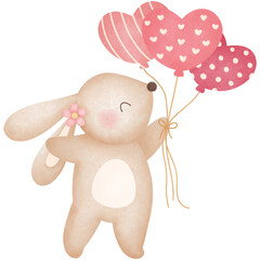 Valentine's Day rabbit and heart