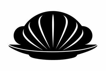 Clamshell Silhouette Icon - Smooth Shape On White Background.