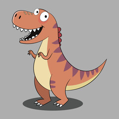 Vector tyrannosaurus rex or t rex in cartoon illustration
