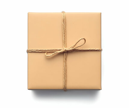 A Simple Gift: A Beige Package Tied with Jute Twine