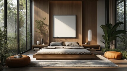 Zen inspired Japanese style bedroom design