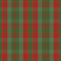 Seamless Classic Red and Green Tartan Plaid Pattern for Holiday Fabric Design, Festive Projects. Traditional Scottish Plaid Texture. Christmas Checkered Tartan Pattern. Vector illustration.