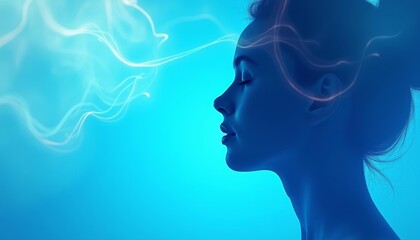 Serene Mind: A Minimalist Portrait of Calmness and Mental Well-being with Flowing Lines