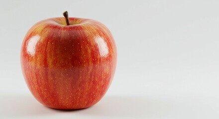 Red Apple on White Background Fresh Fruit Healthy Food Still Life Photography
