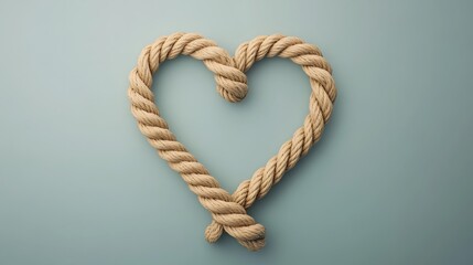Woven Rope Heart Shape Symbolic Minimalist 3D