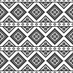 Southwest Aztec geometric Native American Mexican Navajo tribal ethnic boho indian texture ornament seamless pattern fabric black and white design vector for woven textile printing blanket rug carpet 