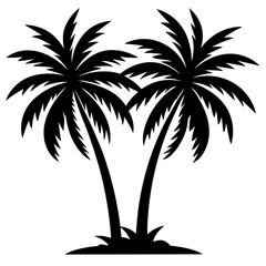 Obraz premium palm trees silhouettes isolated with white