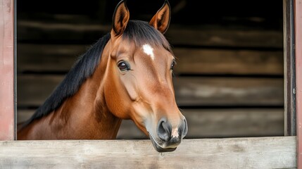 Obraz premium Horse Being Examined in a Rustic Stable Setting for Veterinary Healthcare
