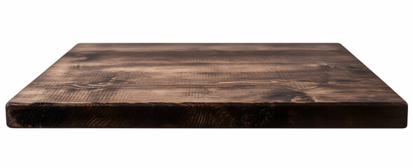 Dark Brown Wooden Tabletop: A Rustic, Isolated Surface