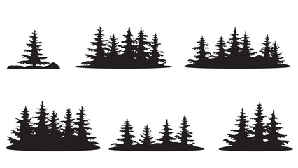 set of forest design elements