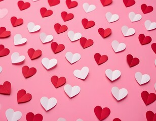 soft pink background with a subtle gradient effect. Place a crumpled paper heart in the foreground, with gentle shadows to add depth. Highlight the edges of the heart with soft white accents for a dre