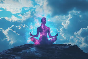 Fototapeta premium synchronization of breathing and heart rate to relieve stress.