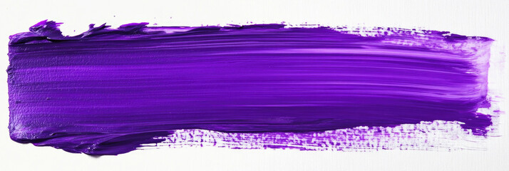 Vivid purple paint brush stroke showcased on a clean white canvas for artistic inspiration
