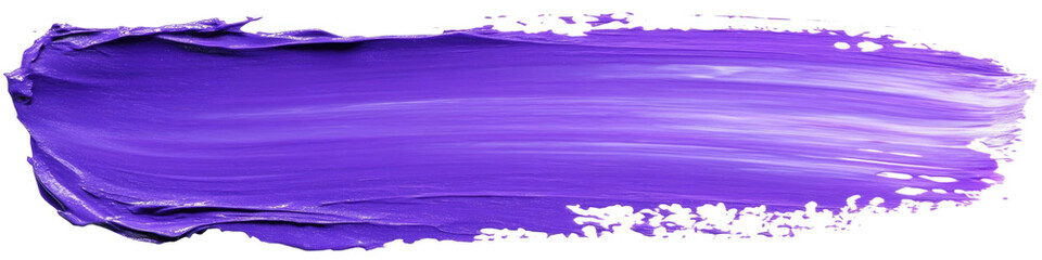 Vivid purple paint stroke creates striking visual texture on white background
