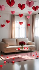 living room valentine decor