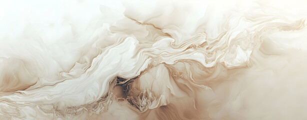 Obraz premium Abstract Beige and White Swirls: A Fluid Art Masterpiece