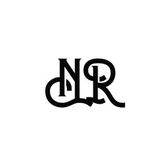 NR monogram logo design letter text name symbol monochrome logotype alphabet character simple logo