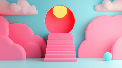 Metaphor, A digital image illustrating the metaphor of "climbing the ladder of success," emphasizing personal growth and achievement in a high-fidelity format.