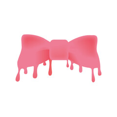 とろけるピンク色のリボン