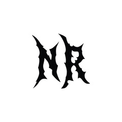 NR monogram logo design letter text name symbol monochrome logotype alphabet character simple logo