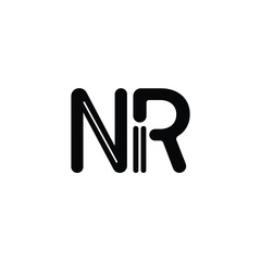 Obraz premium NR monogram logo design letter text name symbol monochrome logotype alphabet character simple logo