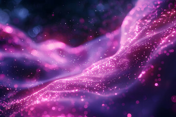 Fototapeta premium Abstract pink and purple background flows smoothly with sparkling glitter effect beautifully.