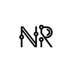 NR monogram logo design letter text name symbol monochrome logotype alphabet character simple logo