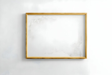 Elegant Golden Framed Abstract Art Print Mockup