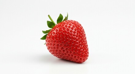 Fresh Red Strawberry Isolated on White Background Food Photography