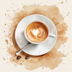 Elegant Coffee Cup on Textured Surface for Beverage Enthusiasts