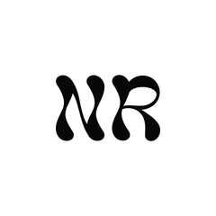NR monogram logo design letter text name symbol monochrome logotype alphabet character simple logo