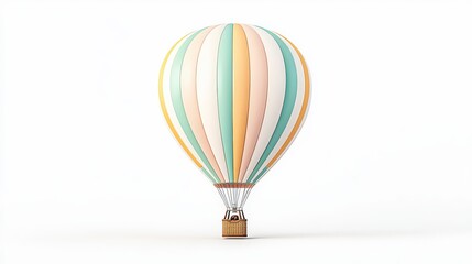 Fototapeta premium A beautiful hot air balloon with pastel colors floating gracefully against a clear sky, perfect for capturing the essence of adventure and exploration.