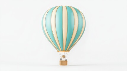 Fototapeta premium A beautiful pastel hot air balloon rises gracefully against a light backdrop, symbolizing adventure and freedom in the skies.