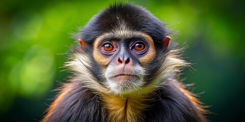 Obraz premium White-cheeked Spider Monkey Portrait: Standing, Wild Primate in Natural Habitat