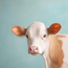 dairy cattle standing on isolated background