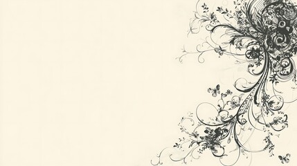 Obraz premium Elegant Floral Design With Butterflies And Swirls