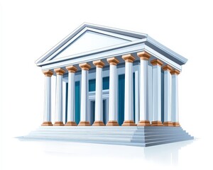 Fototapeta premium Classic Architectural Structure with Columns and Triangular Pediment
